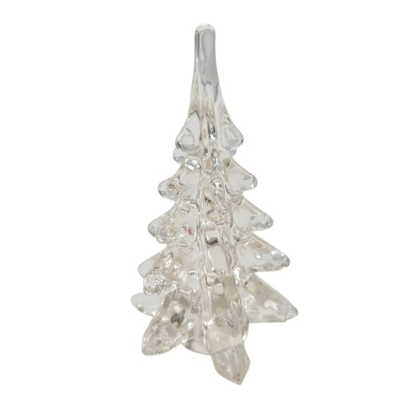 Silvestri Clear Art Glass Christmas Tree Figurine 7.5" Holiday Decoration - Picture 7 of 7